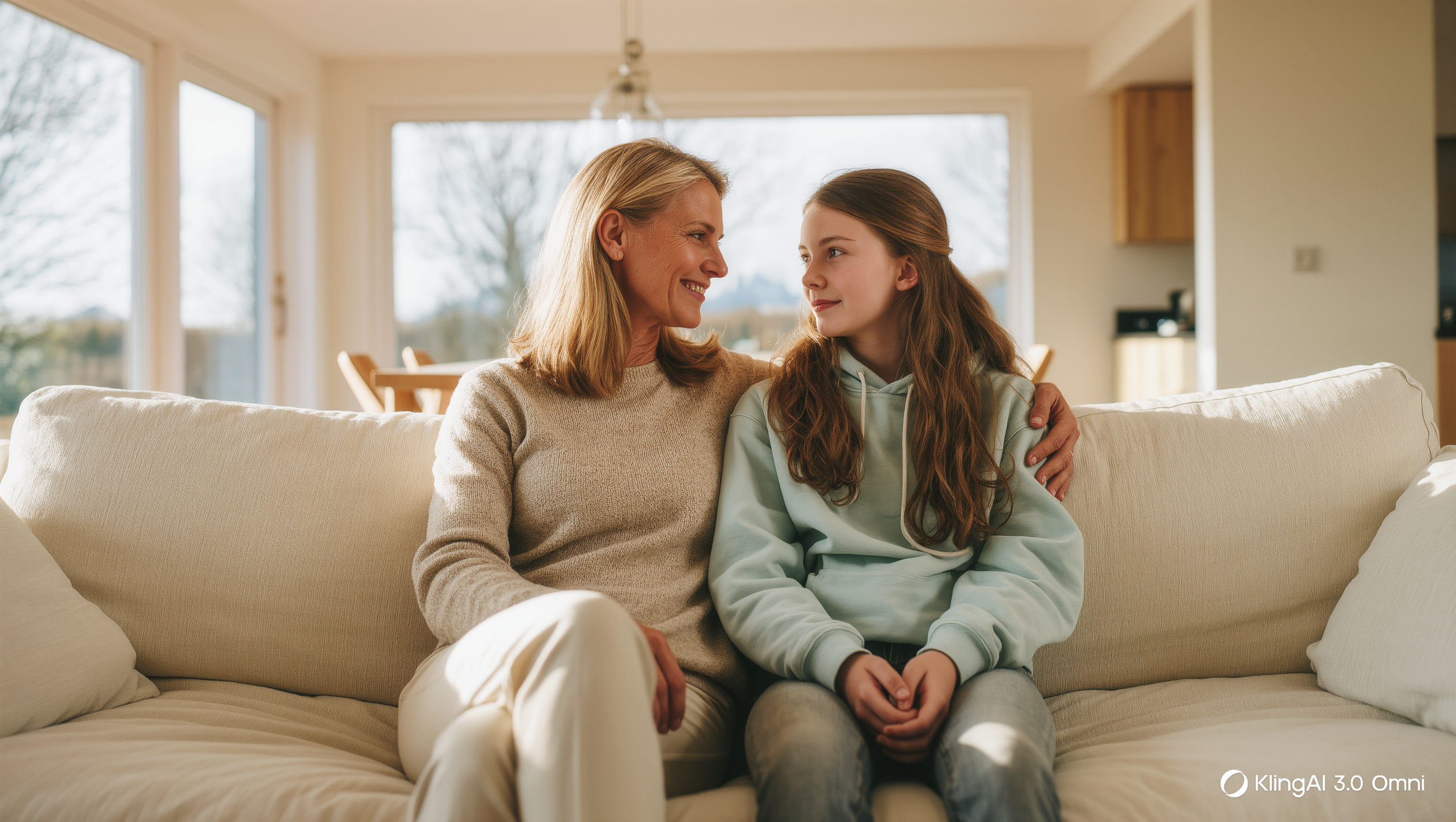 Parent and teenager together